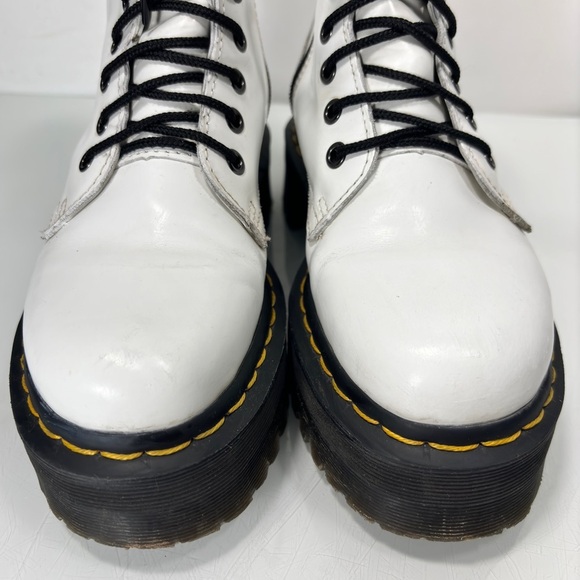 Dr. Martens Jadon Smooth White Leather Platform Boots Size 6 - Picture 16 of 16